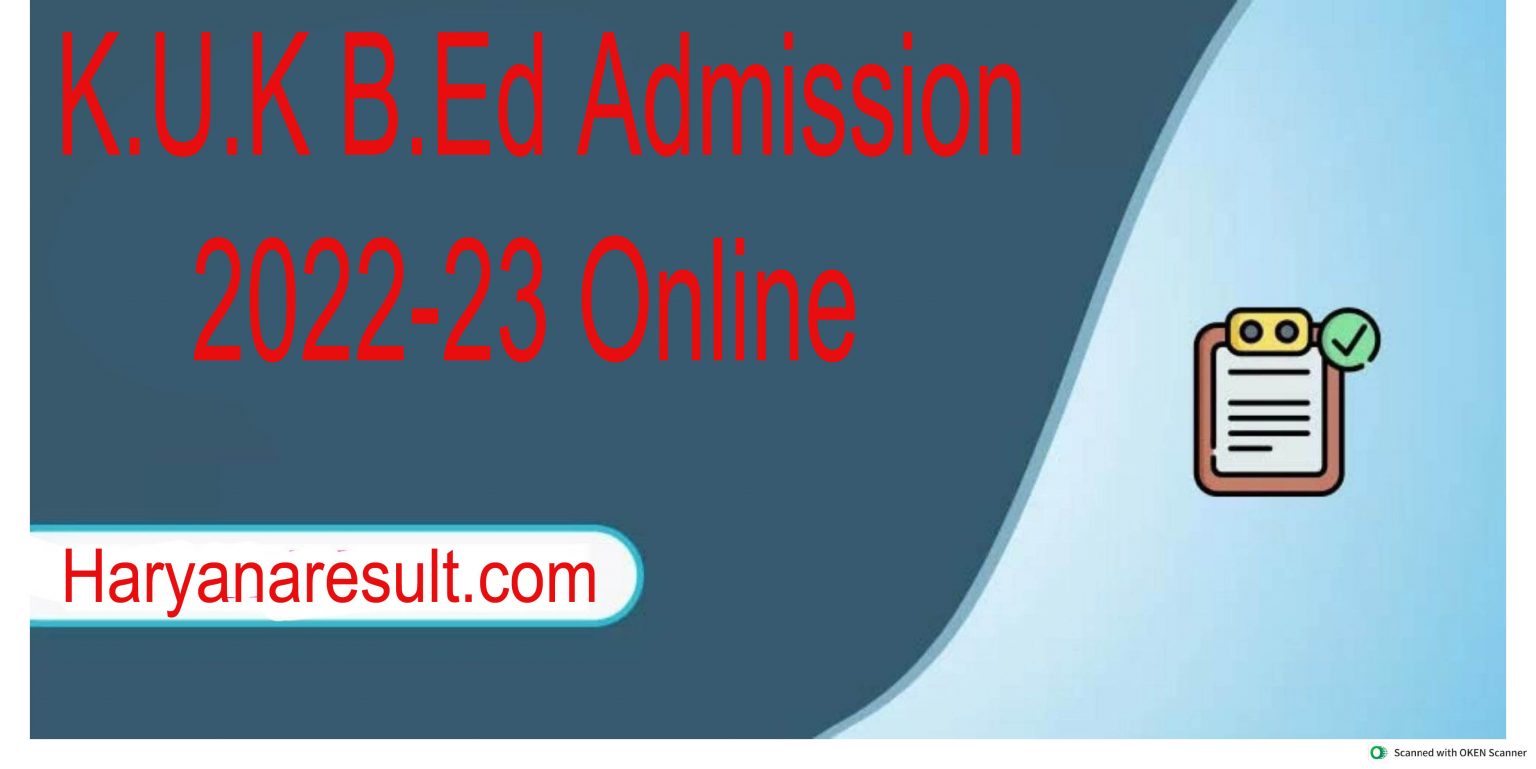 KUK BEd Admission 202223 Online