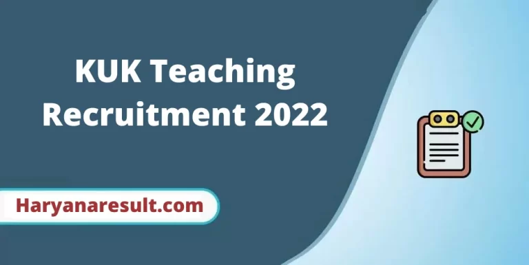 KUK Teaching Recruitment 2022